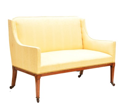 Lot 673 - Early 20th century mahogany inlaid two seater settee