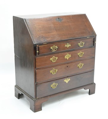 Lot 645 - George III mahogany bureau