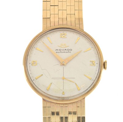 Lot 76 - Movado - Gentleman's 9ct gold automatic wristwatch