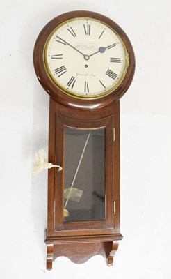 Lot 579 - Modern mahogany-cased single fusee wall clock