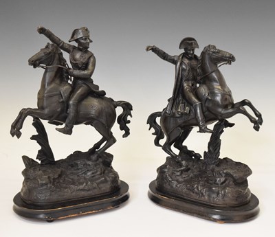 Lot 331 - Two spelter figures of Napoleon and Wellington
