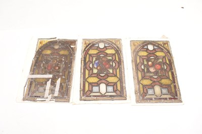 Lot 345 - Three stained glass panels circa 1900