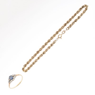 Lot 50 - 9ct gold sapphire and diamond cluster ring