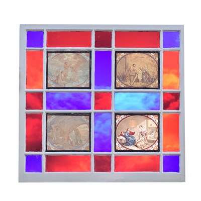Lot 722 - Four printed glass panels