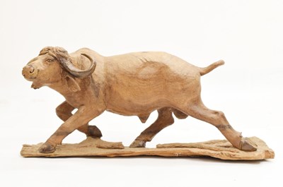 Lot 256 - South African carved wooden sculpture of a Buffalo