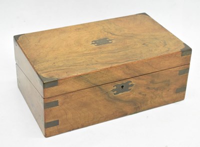 Lot 261 - Victorian brass bound mahogany writing box