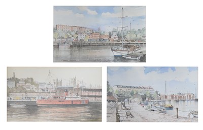 Lot 507 - George Cutter (Bristol Savages) - Three watercolours - Bristol harbour scenes