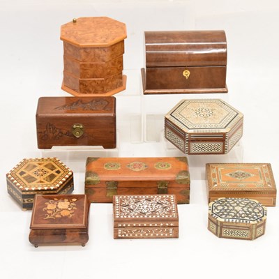 Lot 265 - Collection of mother-of-pearl inlaid boxes