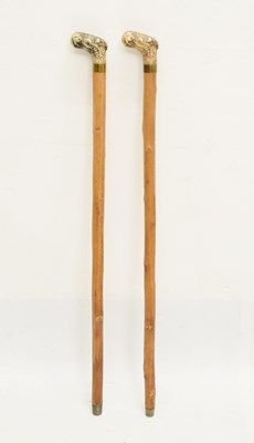 Lot 244 - Two 'spirit flask' walking sticks