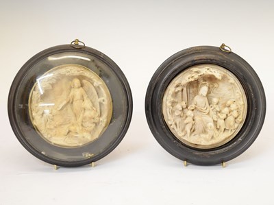 Lot 357 - Pair of 19th century plaster cameo plaques