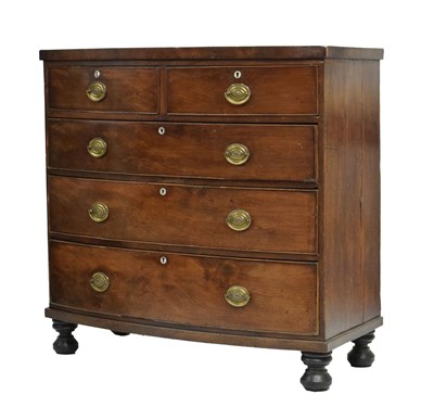 Lot 659 - 19th century mahogany bowfront chest of drawers