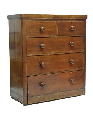 Lot 660 - 19th century mahogany straight front chest of drawers