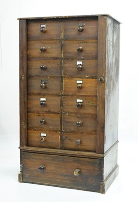 Lot 661 - Estate made pitch pine Wellington chest