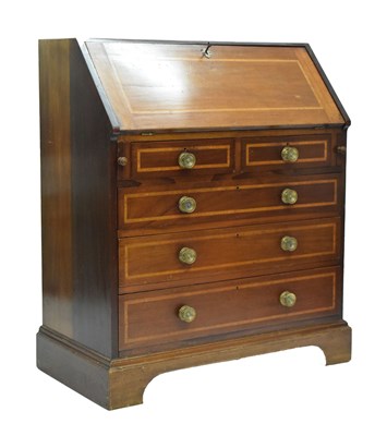Lot 662 - Edwardian inlaid mahogany bureau