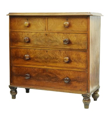 Lot 666 - 19th century mahogany chest of drawers