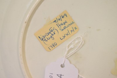 Lot 401 - Late 18th century Flight Worcester plate from the 'Hope Service'