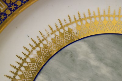 Lot 401 - Late 18th century Flight Worcester plate from the 'Hope Service'
