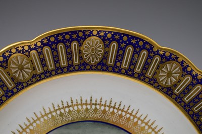 Lot 401 - Late 18th century Flight Worcester plate from the 'Hope Service'
