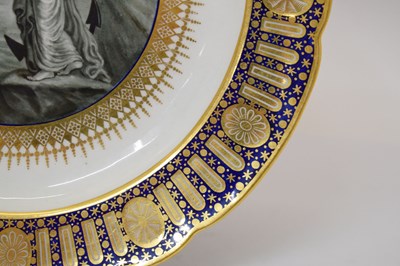 Lot 401 - Late 18th century Flight Worcester plate from the 'Hope Service'