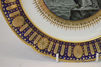 Lot 401 - Late 18th century Flight Worcester plate from the 'Hope Service'