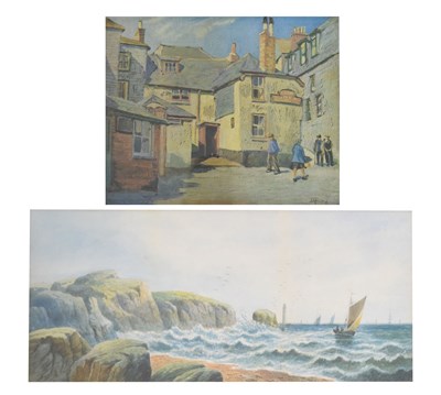 Lot 512 - 19th century English School - Watercolour - Choppy sea off Cornish coast