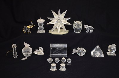 Lot 437 - Quantity of Swarovski Crystal ornaments to include animals, birds, etc