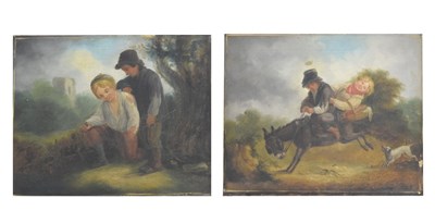 Lot 571 - 19th century English school - Pair of oils on canvas