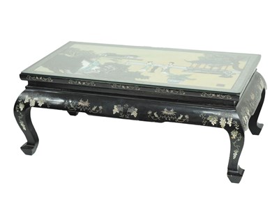 Lot 477 - Chinese black lacquered coffee table