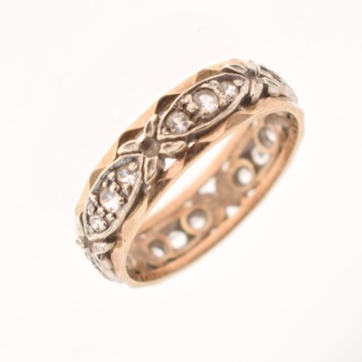 Lot 12 - 9ct gold bi-colour multi-stone wedding band