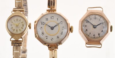 Lot 80 - Winegapters - Lady's 9ct gold cocktail watch and two others