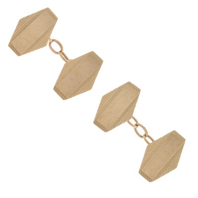 Lot 61 - Pair of vintage 9ct gold cufflinks