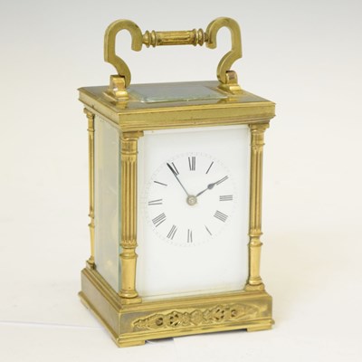 Lot 590 - 19th century gilt metal carriage clock