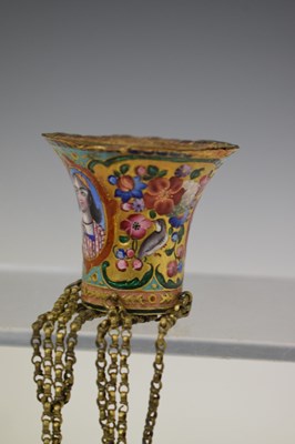 Lot 489 - Persian enamel holder