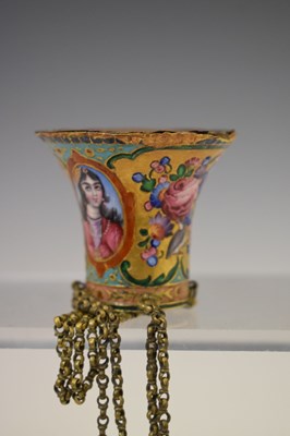 Lot 489 - Persian enamel holder