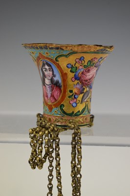 Lot 489 - Persian enamel holder