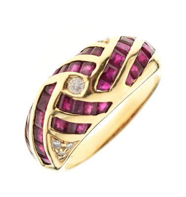 Lot 43 - Ruby and diamond dress ring