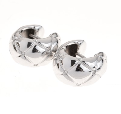 Lot 173 - 18ct white gold hoop earrings