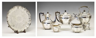 Lot 106 - GWR Interest - Victorian silver salver with scroll and leaf border