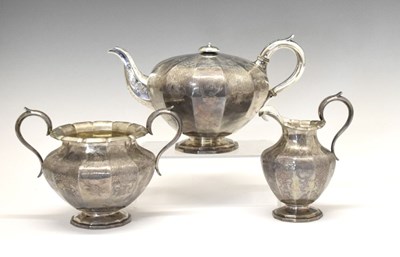 Lot 98 - Victorian silver three-piece tea set