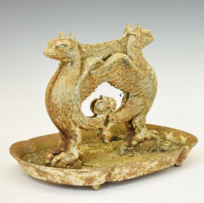 Lot 674 - Cast iron phoenix boot scraper