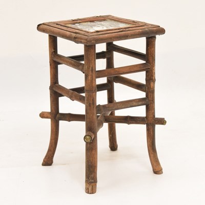 Lot 649 - Late Victorian/Edwardian bamboo occasional table