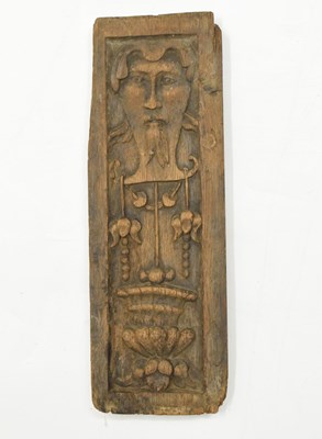 Lot 248 - Carved oak panel, possibly 17th century German