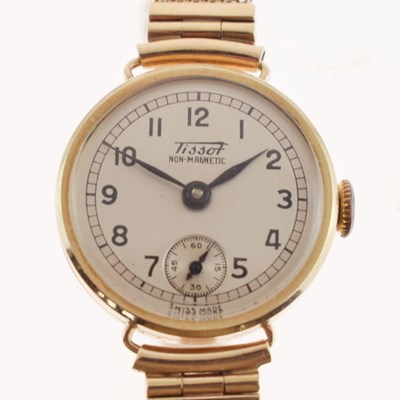 Lot 82 - Tissot - Lady's 9ct gold bracelet watch