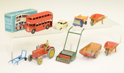 Lot 327 - Chad Valley clockwork Double Decker Bus and Dinky Toys