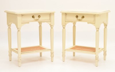 Lot 637 - Laura Ashley - Pair of white bedside cabinets