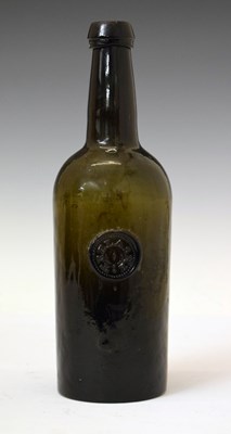 Lot 40 - Cornish Interest - Second quarter 19th century olive-green glass seal bottle, 'TRELASKE'