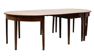 Lot 90 - Large 19th century mahogany D-end dining table