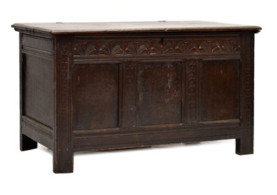 Lot 74 - 17th century oak coffer