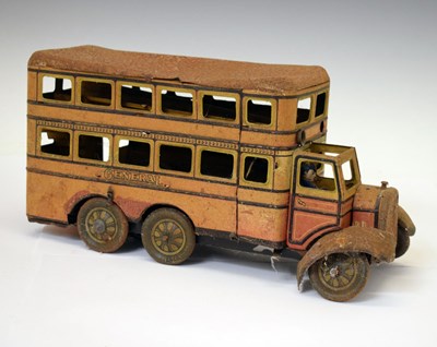 Lot 66 - Siegfried Günthermann - Early 20th century tinplate clockwork double-decker omnibus