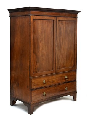 Lot 80 - George III mahogany linen press
